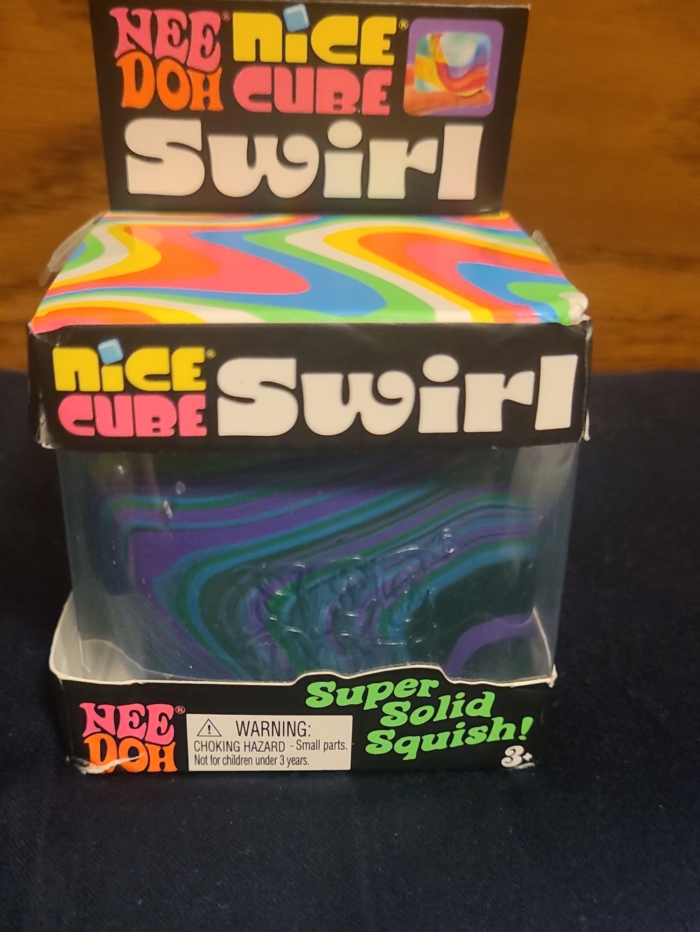 Nice Cube Swirl Super Solid Squish - Purple & Teal